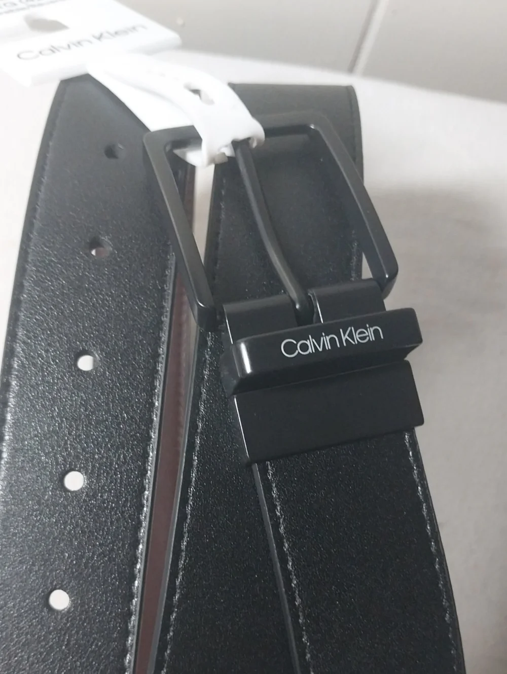 Calvin Klein Reversible Leather Belt, Black to Brown Size XL 42-44